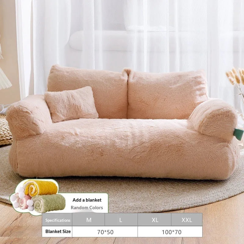 All-season removable washable pet bed in Mousse Coffee colour with soft fabric cover and cushion.