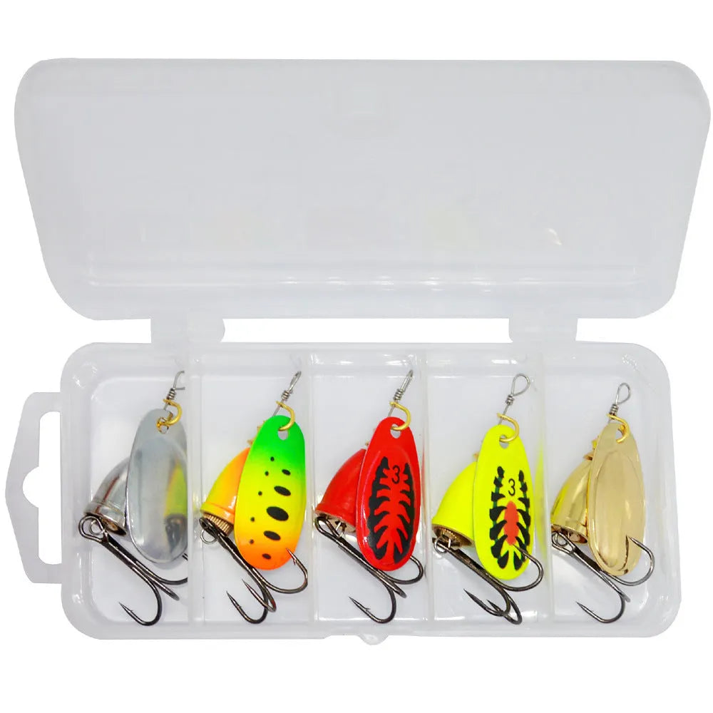 Composite rotating sequins copper bell metal fishing lure in seven colour variations