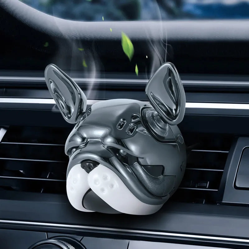 Car vent aromatherapy ornament with Gulong Ocean fragrance in red colour, clipped to a car vent, with balm refills.