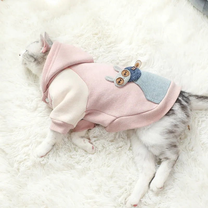 Cotton pet sweatshirt in brown, green or pink available in six dog sizes
