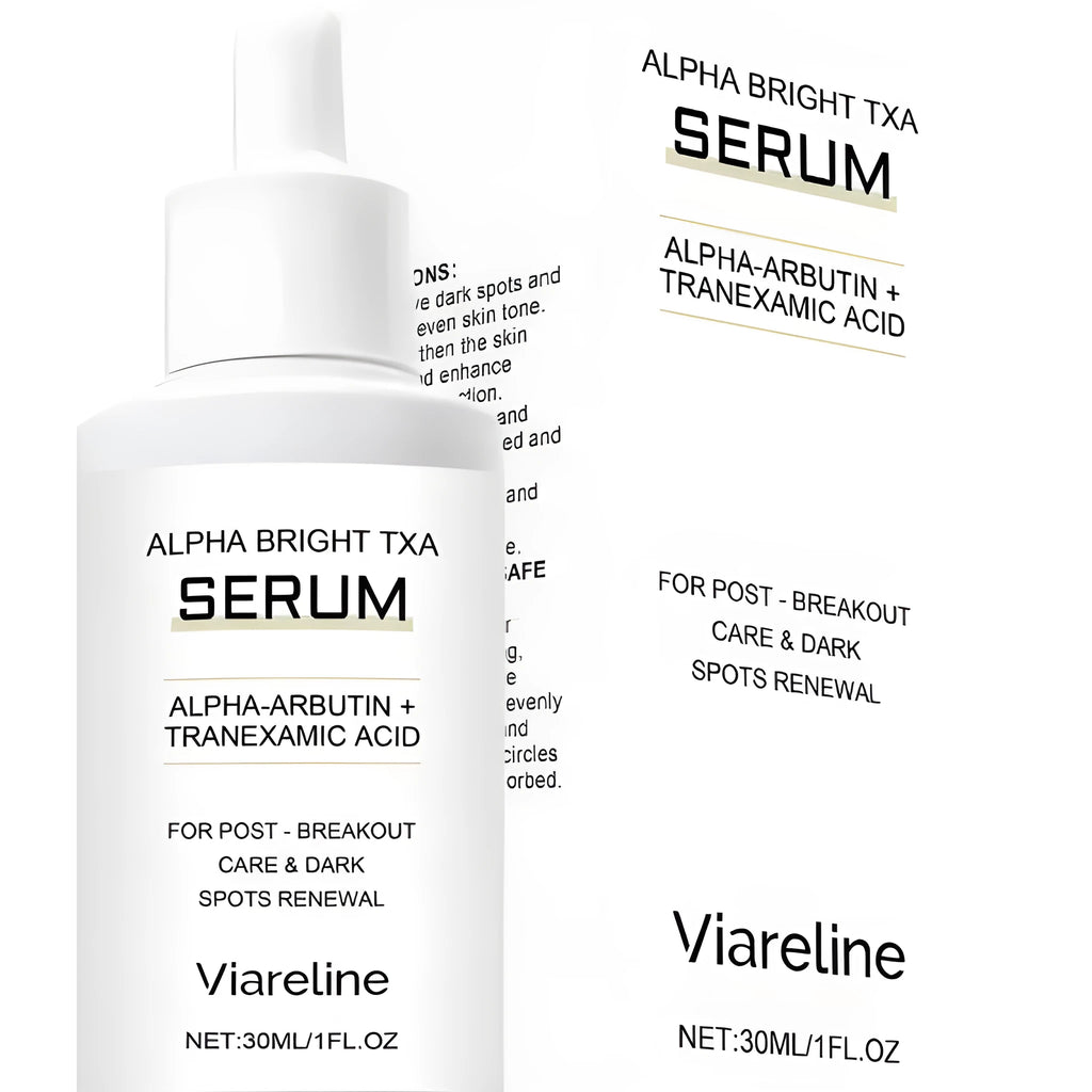 30ml bottle of acne and spot removing treatment liquid with α-arbutin and tranexamic acid.