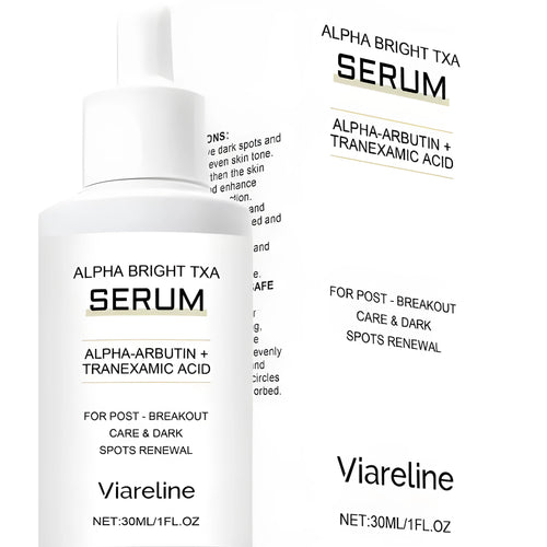 30ml bottle of acne and spot removing treatment liquid with α-arbutin and tranexamic acid.