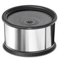 Stainless steel pet water bowl with non-slip base, available in large capacity sizes for dogs and cats