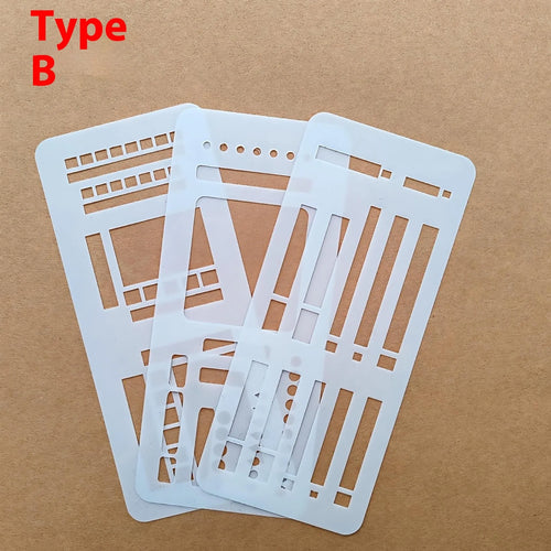 White PVC 3-pack plan template set with Type A, Type B, and Type C layouts