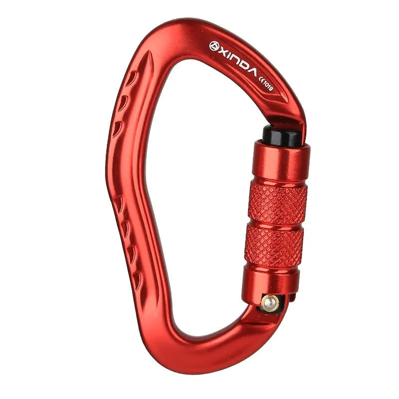 Automatic lock climbing carabiner in black blue orange red or silver colours for outdoor equipment