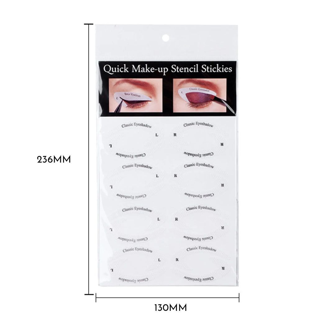 Set of four reusable flexible eyeliner sticker templates for creating winged eyeliner and eyeshadow looks.