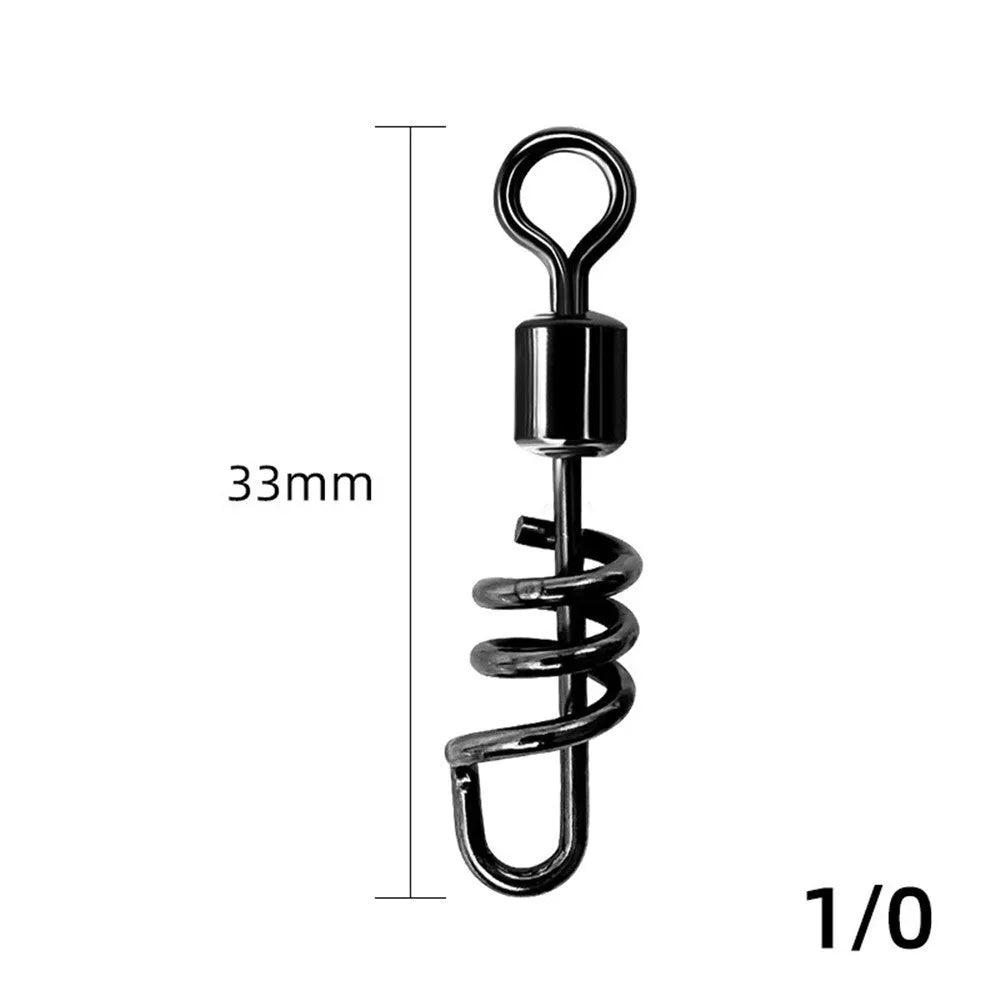 Fishing swivel connector with 8-shaped ring in copper or stainless steel