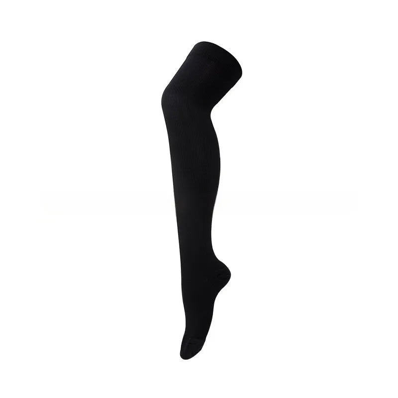 Outdoor sports running cycling long compression socks knee high quick dry polyester in multiple colours