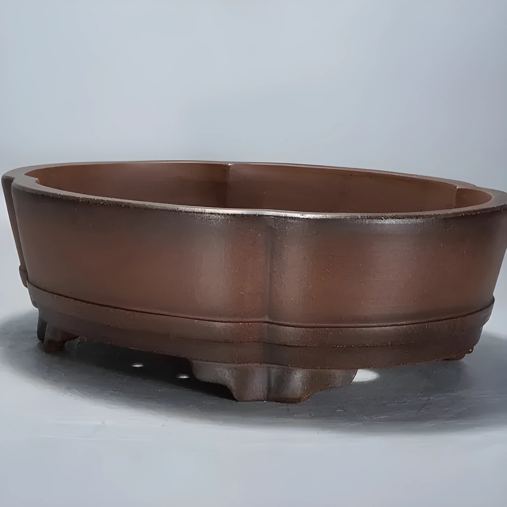Classical purple clay bonsai flower pot with 50cm diameter for indoor plant display