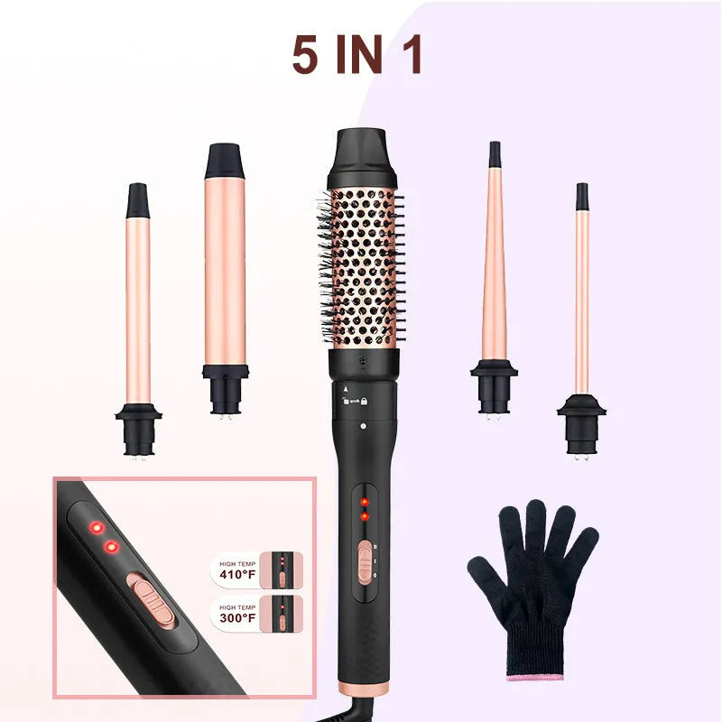 Three-tube water wave hair curler with dual curling and straightening functionality