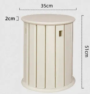 Stackable round iron dining stool in a modern style, shown in a choice of colours.