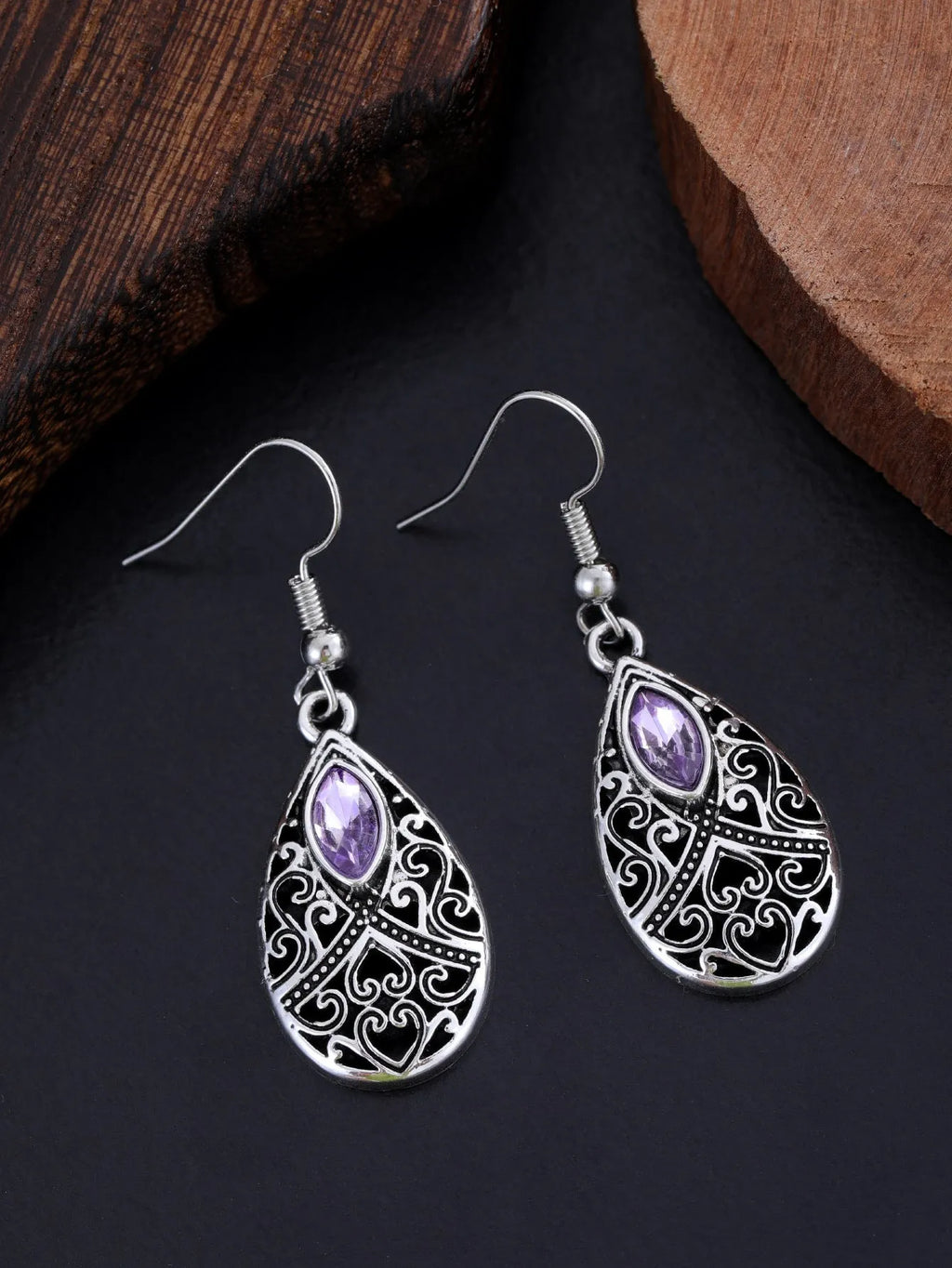 Retro water droplet drop dangle earrings for women in alloy with three style options
