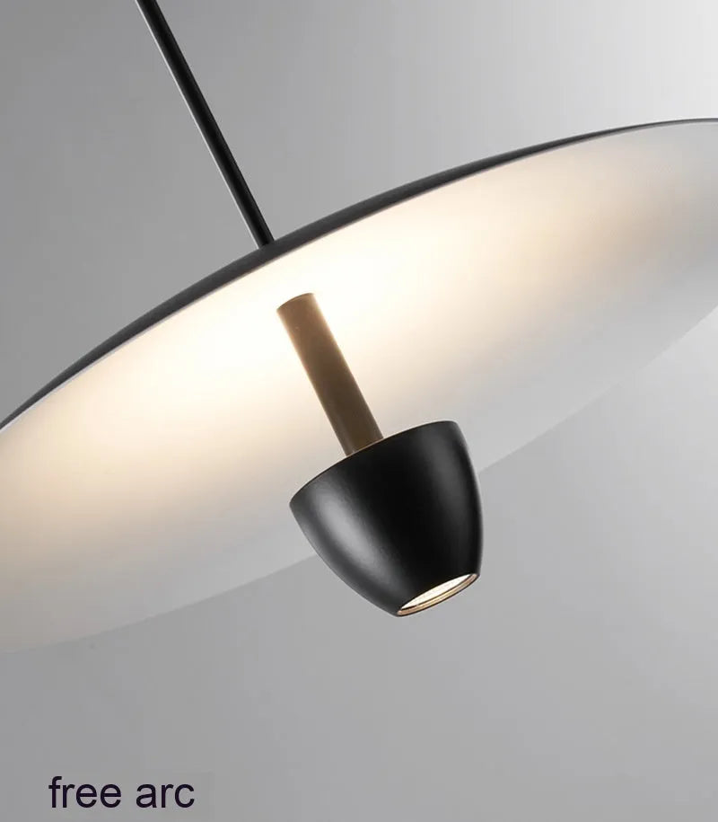 Black minimalist Nordic chandelier with 400mm size and warm white illumination