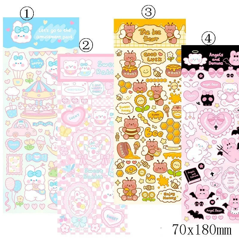 PVC waterproof cartoon stickers for agenda notebook and office stationery decoration