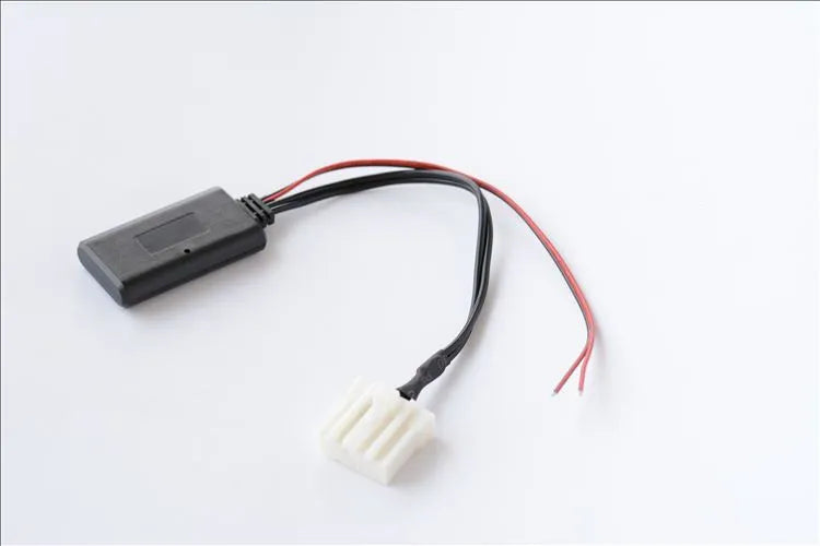 Black Bluetooth AUX adapter cable for Mazda vehicles 2006 and newer with MEDIA button compatibility