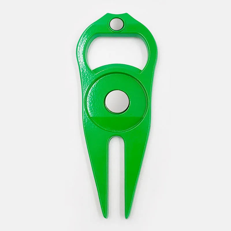 Zinc alloy golf ball yoke bottle opener tool with ball coin for putting green marking