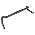 Black aluminium alloy road bike bent handlebar, 420mm wide with 31.8mm clamp.