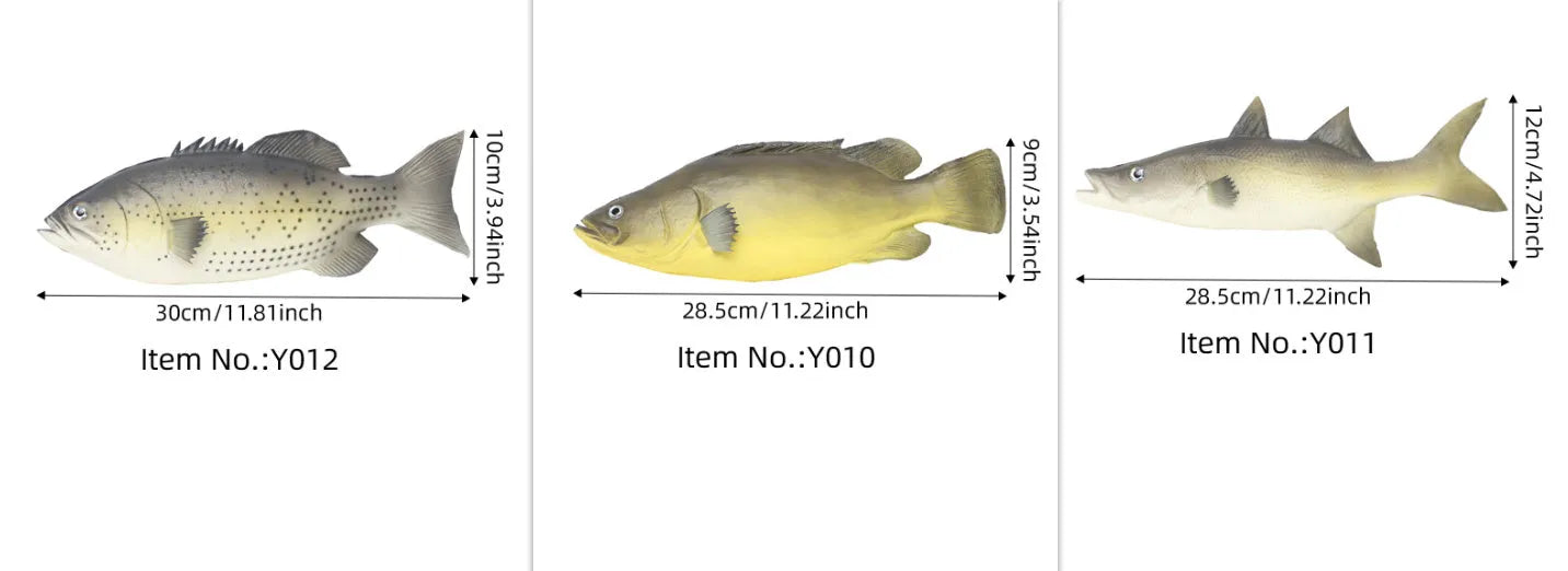 PU simulated fish ocean animal model ornaments in yellow-fin tuna designs
