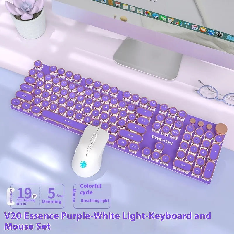 Matcha green mechanical gaming keyboard with multifunction knob on a desk