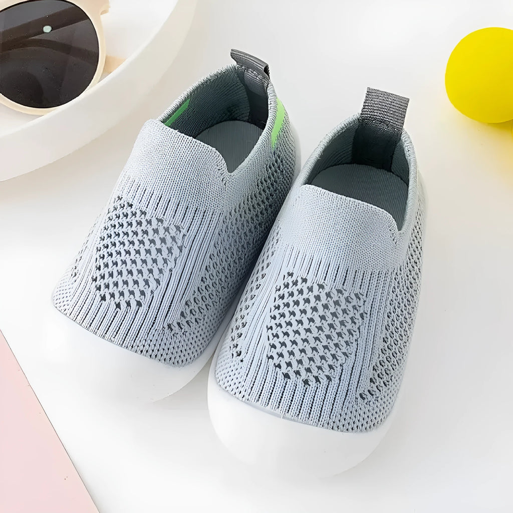 Baby soft sole non-slip walking shoes with breathable cotton upper and natural rubber sole in multiple colours
