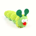 Green soft plush interactive cat toy pillow with rechargeable electronics