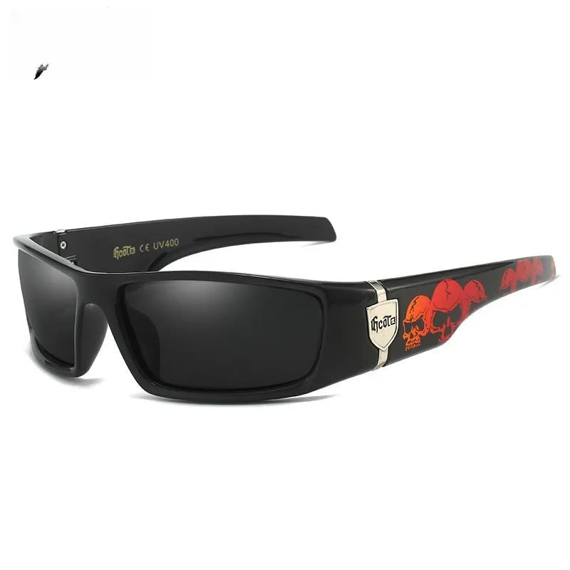 Bandit style hip hop polarized sunglasses model G613, PC lenses, box frame, available in multiple colours