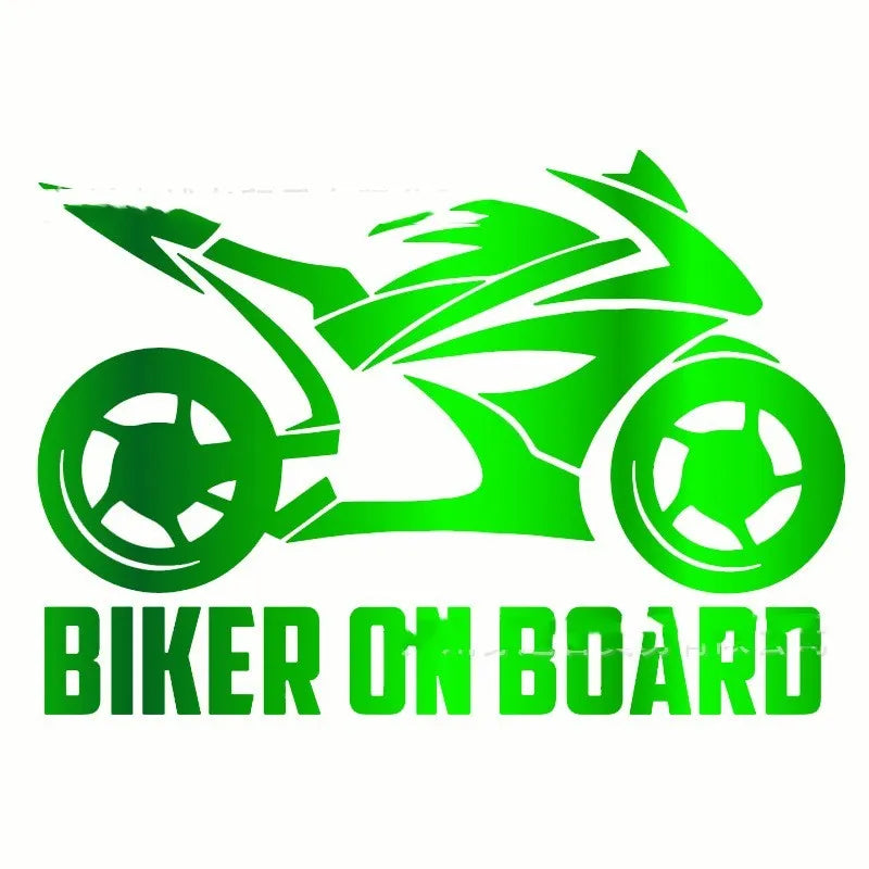 Reflective motorcycle silhouette safety sticker on PET material in various colours.