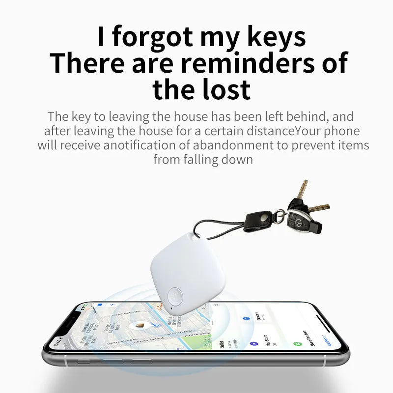 Bluetooth tracker keyring pet locator with two-way anti-lost alarm in multiple colour options