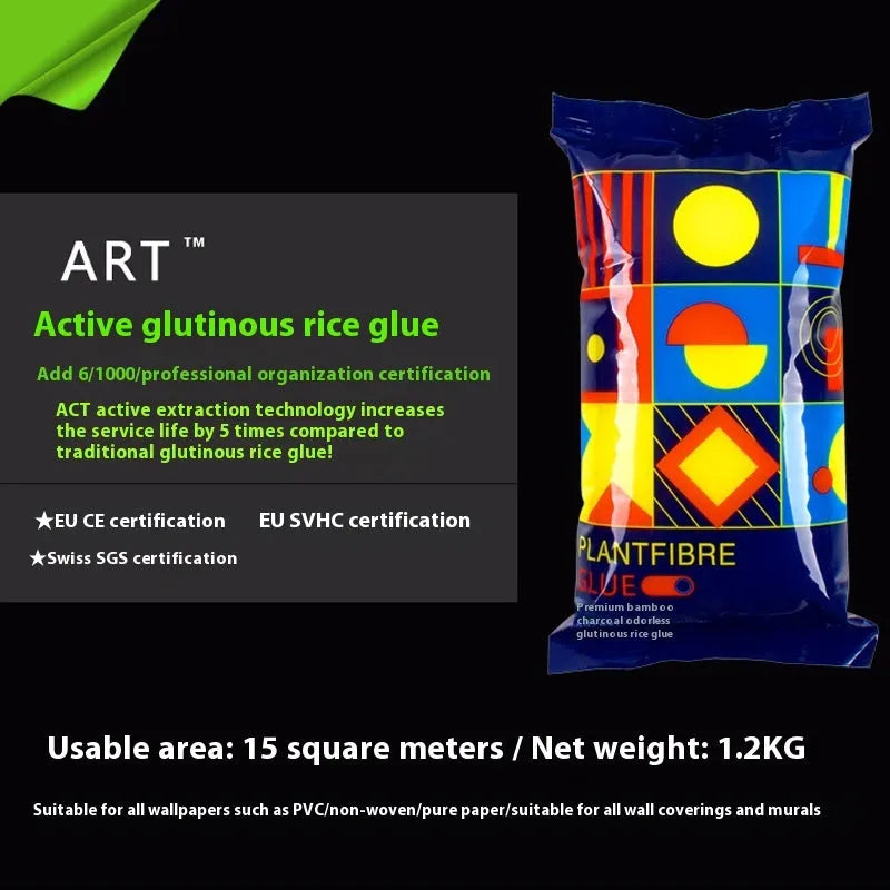 Three rolls of Glutinous Rice Glue E, a formaldehyde-free wallpaper adhesive