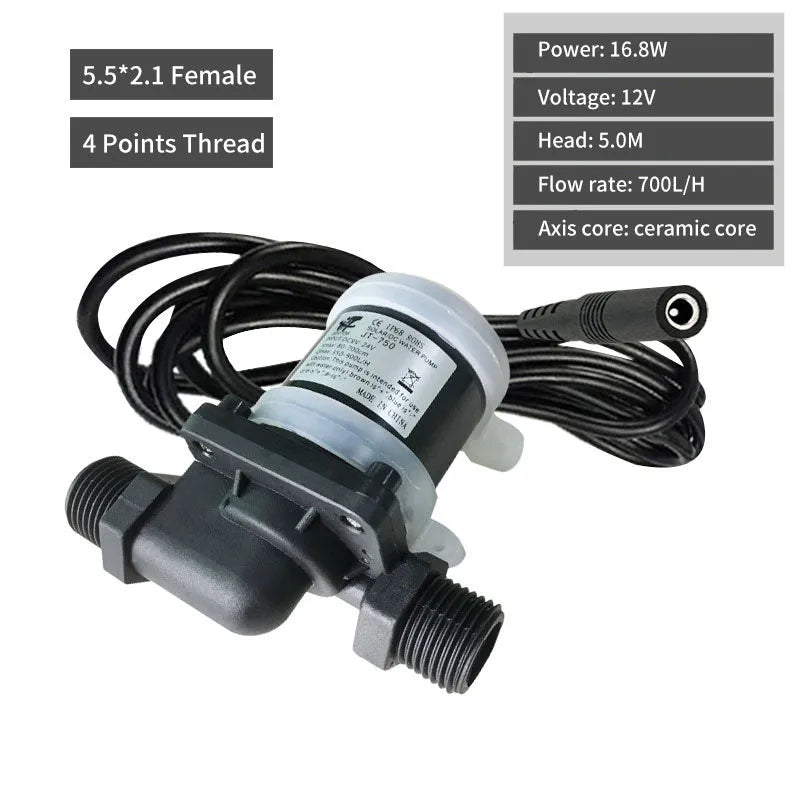 Jiatong JT-750 horizontal DC water pump with threaded connections for heating systems.