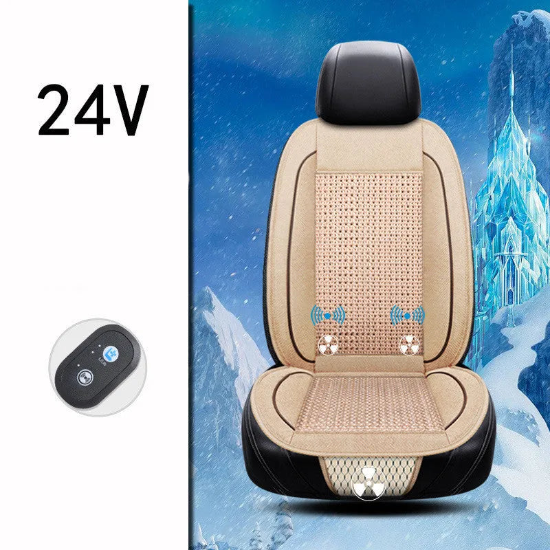 Square black car ventilation seat cushion with massage function on car seat