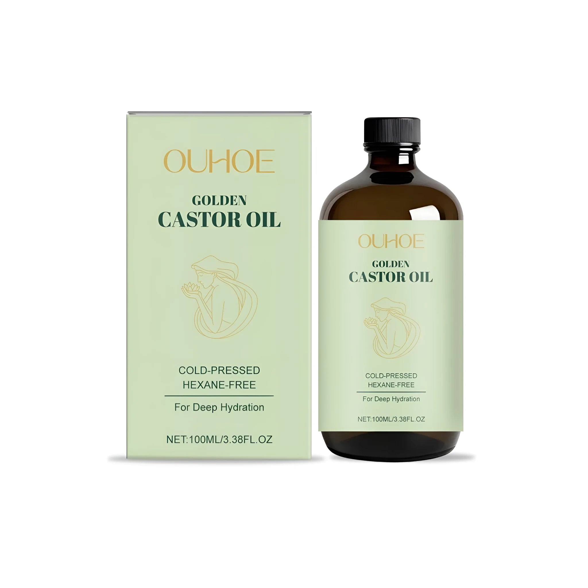 100ml bottle of Golden Castor Oil skincare treatment on a white background.