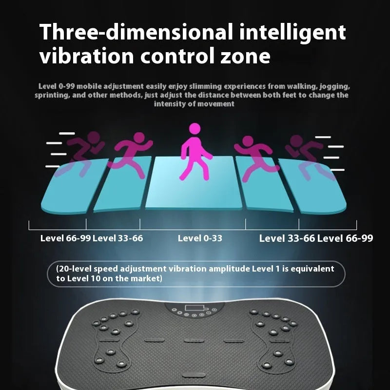 Smart remote control vibration plate fitness machine in black or pink colour options
