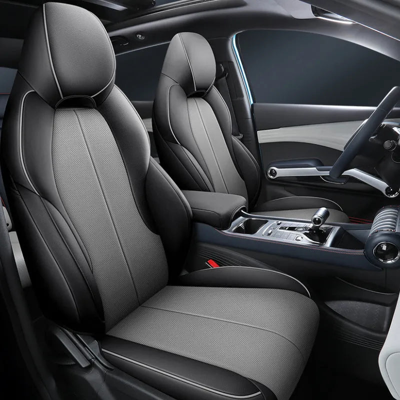 BYD Yuan PLUS car seat cushion cover in adventure green colour, showing back full pack configuration