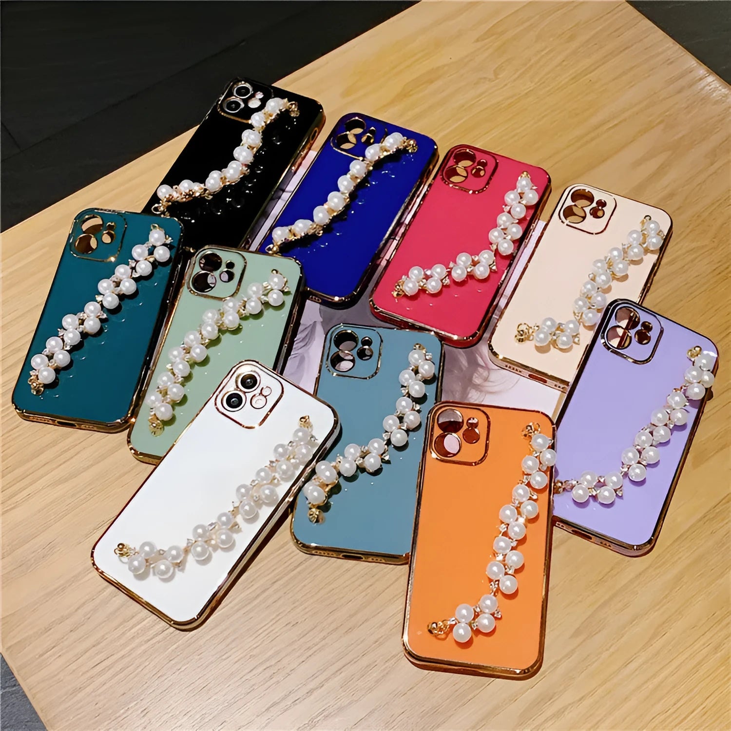 Electroplated pearl soft TPU phone case for Apple iPhone with anti-fall and anti-fingerprint protection, available in multiple colours