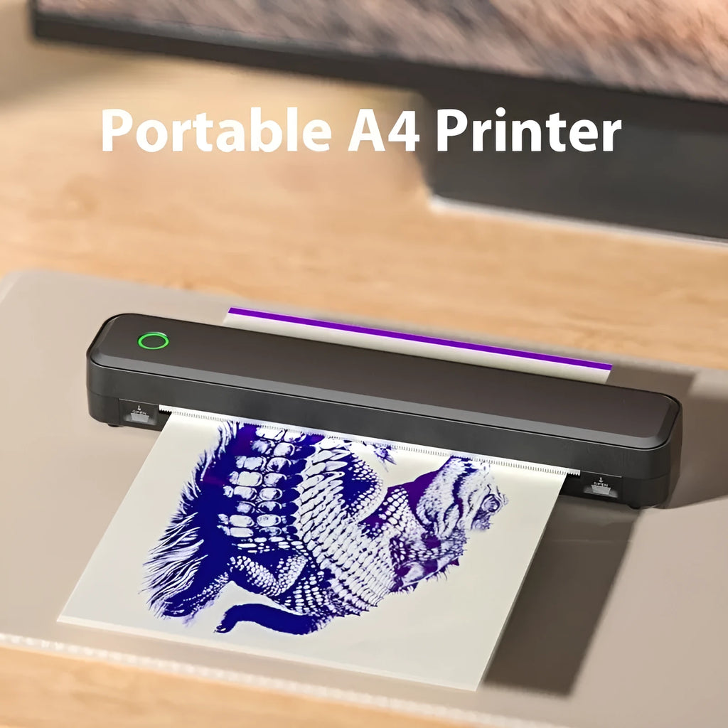 Black or white Bluetooth thermal printer for mobile drawing tasks in home offices