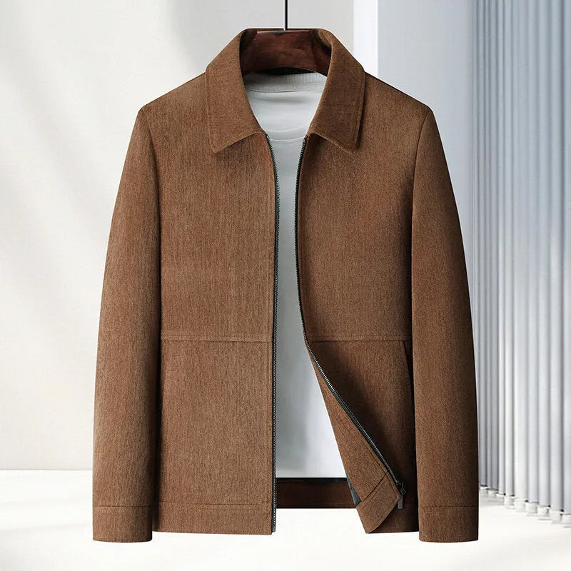 Men's casual vinylon jacket slim fit coat in four colour options for middle-aged adults