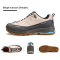 Men's low-top mountain climbing shoes with leather mesh upper and non-slip rubber outsole in black colour