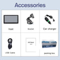 7-inch portable car GPS navigation device on dashboard with map display