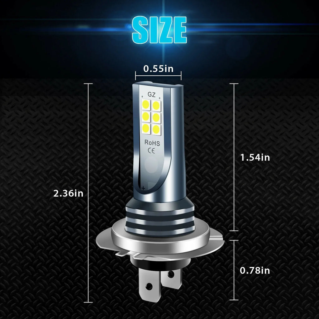 H7 9005 LED car fog lamp with 12 SMD chips and aluminium housing