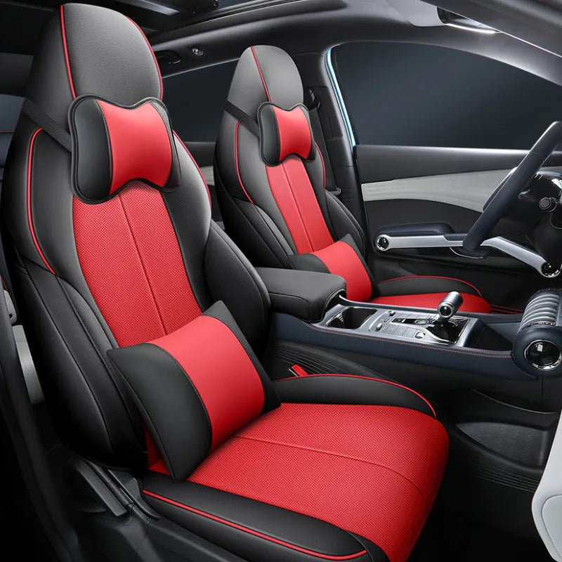 BYD Yuan PLUS car seat cushion cover in adventure green colour, showing back full pack configuration