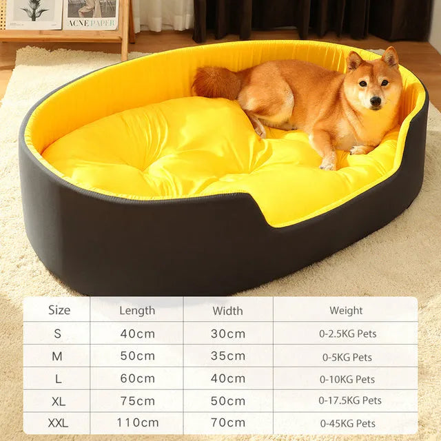 Sponge pet bed stereo nest, yellow black colour, rectangular shape for indoor use
