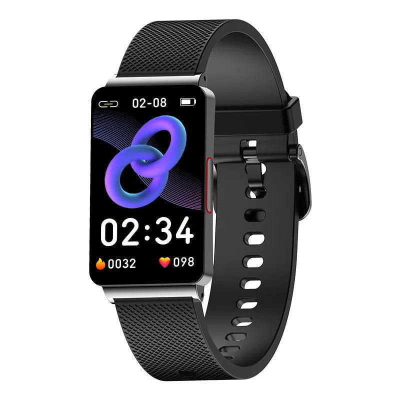 Blood Glucose EP08 Smart Bracelet in black, gold, or silver with touch screen and TPU strap