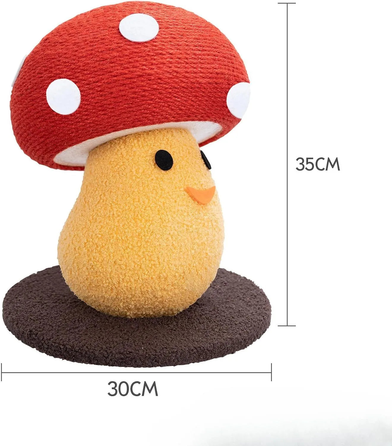 Foldable accordion design cardboard cat scratcher with mushroom-shaped round board for furniture protection