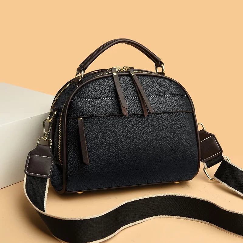Women's soft PU crossbody bag in black, burgundy, khaki, green, 22x10x18 cm, for spring summer daily use