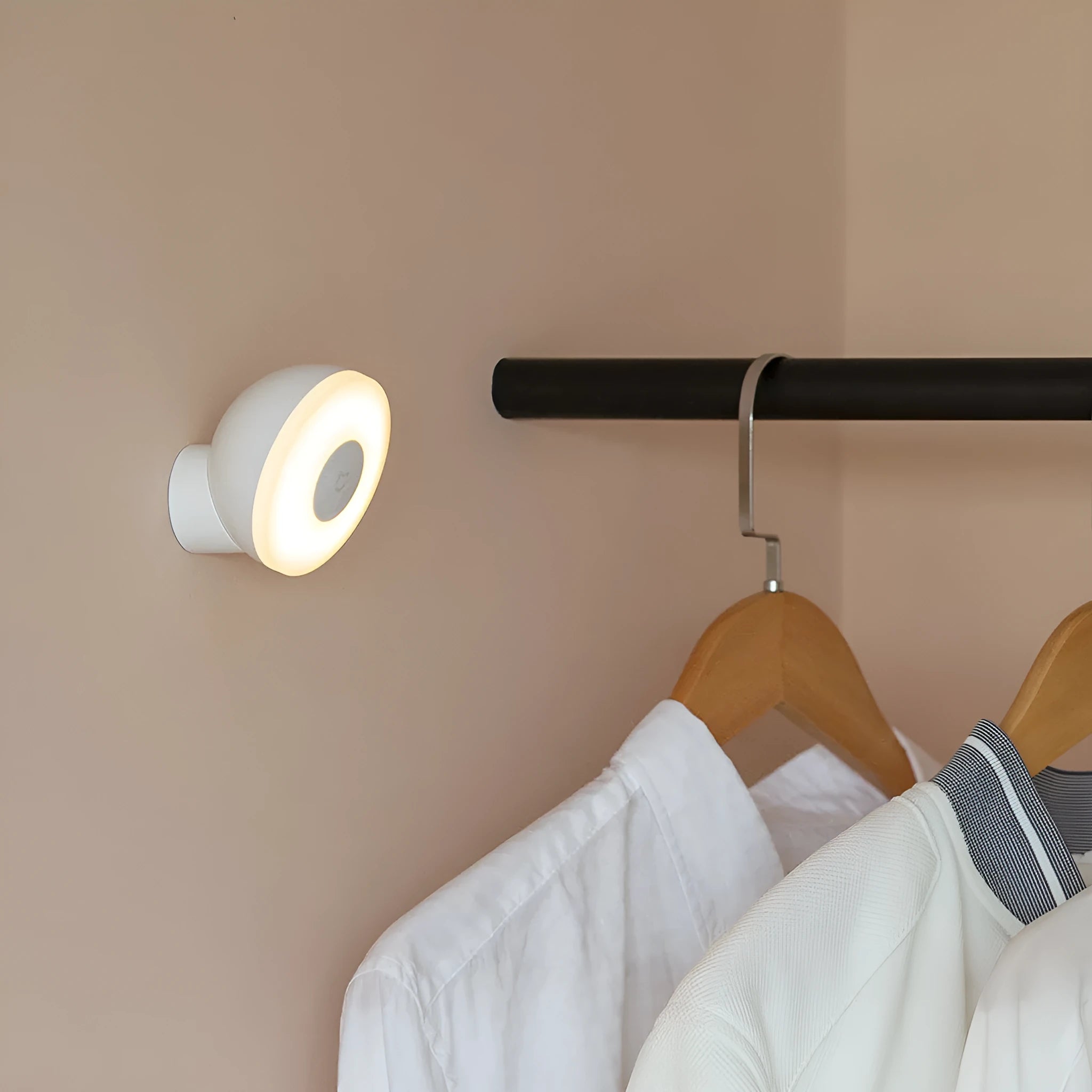 White modern Mijia Night Light 2 Bluetooth bedside lamp with motion sensor on a table.