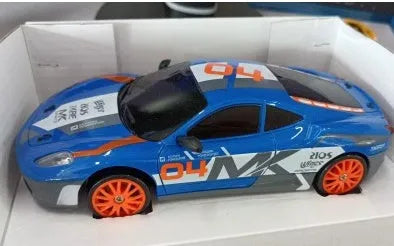 2.4G RC drift car 4WD 1:24 scale remote control toy GTR model in classic style on road with traffic cones