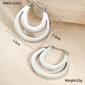 Geometric French earrings with round ring design in gold-plated 18K stainless steel