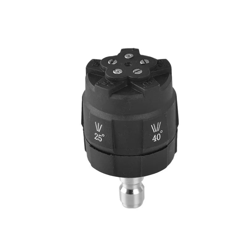 Multi-functional five-in-one high-pressure water gun nozzle with tool-free connection