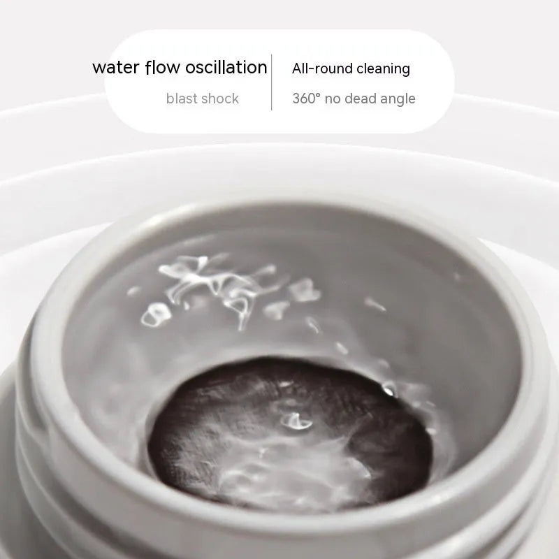Pearl White automatic ultrasonic cleaning machine for invisible glasses, dimensions 85x65x30mm.